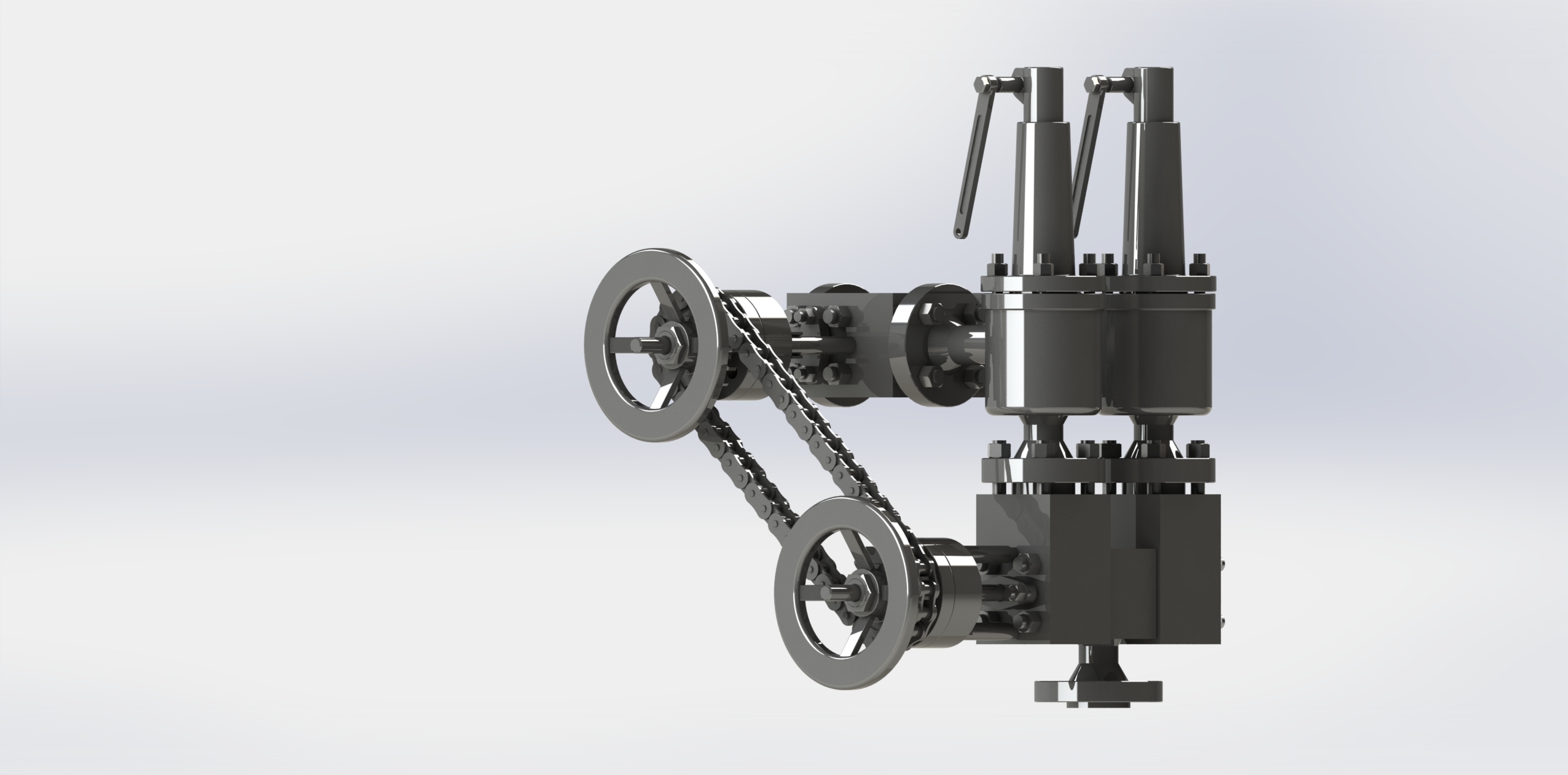 非标安全阀双联带链条快速切换装置